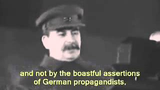 Stalin speech  November 7 1941 English subtitles [upl. by Kenweigh]