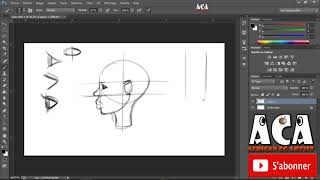 COMMENT DESSINER un visage VUE DE PROFIL avec PHOTOSHOP [upl. by Ackerman]