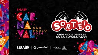 SORTEIO DA ORDEM DOS DESFILES  CARNAVAL SP 2024 [upl. by Akvir]