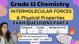 Grade 11 Intermolecular forces Exam Questions Part 4 [upl. by Laddie542]