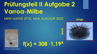 Prüfungsteil 2 Mathe ZP10 NRW 2023 Aufgabe 2 VarroaMilbe [upl. by Nodle]