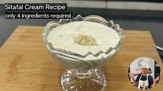 Sitafal cream recipe  Sitafal cream kaise banate hain  Custard apple cream  Fruit cream recipe [upl. by Klinger]