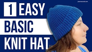 Easy Hat Knitting Pattern All Garter One Rectangle [upl. by Arbe935]