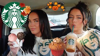 Trying New Items on The Starbucks Menu amp Drive With Us  Immie and Kirra [upl. by Haras]