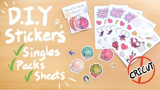 DIY Stickers Singles Packs and Sheets  NO CRICUT NEEDED [upl. by Dorrie242]