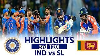 IND vs SL 3rd T20 Match Live India vs Sri Lanka 3rd T20I Match  HIGHLIGHTS  Shubman Gill [upl. by Dominus]