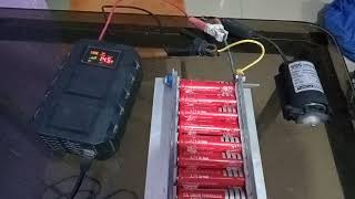 Testing a 99 Ah 16850 LiIon 40pcsBattery Pack testing on 80W 12V Motor Running for 40 minutes [upl. by Euginomod164]