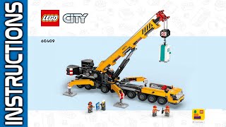 LEGO 60409 instructions  City  2024  Mobile Construction Crane legoinstructions legocity BID [upl. by Yerroc]