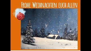 zauberhafte Winterlandschaft  Acryl malen  SchrittfürSchritt Tutorial  Anfänger [upl. by Etiam]