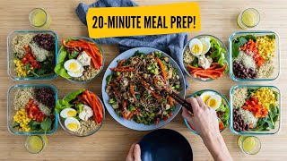 3 Healthy Meal Prep Recipes Made In 20 Minutes Or Less Each [upl. by Anicart]