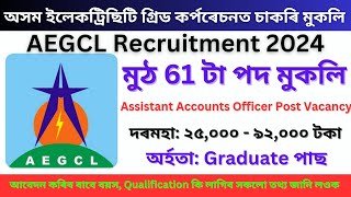 AEGCL Recruitment 2024  AEGCL New Vacancy 2024  Assam Job News Today  Assam Job  Assam New Job [upl. by Acissey]