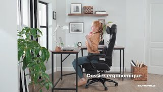 SONGMICS fauteuil gamer ergonomique chaise gaming vidéo de présentation du produit OBG77BG FR [upl. by Drahsar175]