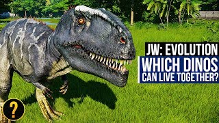 WHICH DINOSAURS CAN LIVE TOGETHER  Jurassic World Evolution Dinosaur Compatibility Guide [upl. by Nylasoj]