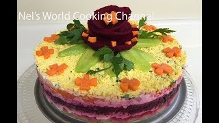 How to make veggie salad cake  Gorgeous Salad Cake Recipe [upl. by Anailuj]