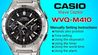 Casio Wave Ceptor WVQM410 5174 setting instructions [upl. by Dilahk]