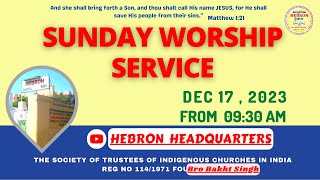 SUNDAY WORSHIP SERVICE  17122023 [upl. by Anstice]