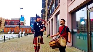 Bagpiper with Dhol player playing Kuch Kuch and Kai Ho [upl. by Aicala]