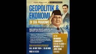 GEOPOLITIK DAN EKONOMI DI ERA PRABOWO   Mardigu Wowiek [upl. by Unity]