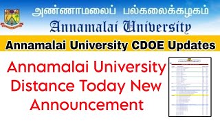 Annamalai University CDOE Today Important Updates 👍 [upl. by Amora]