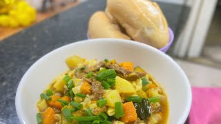 Sopa de carne com legumes  friozinho  Noite perfeita 🤩 macarrão légumes sopadecarne carne [upl. by Shivers]