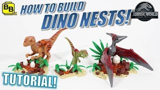 HOW TO BUILD LEGO DINOSAUR EGG NESTS [upl. by Nealah]