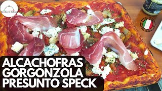 Esse é outro exemplo de pizza gourmet preparada em casa no forno domestico  Receitas do Italiano [upl. by Dlnaod]