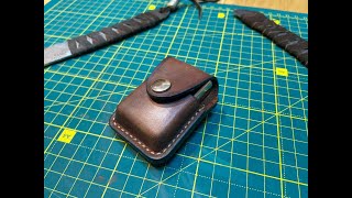 Делаю чехол из кожи для зажигалки Zippo Making A Leather Zippo Case [upl. by Alejna]