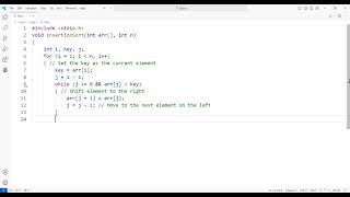 Insertion Sort Algorithm in C [upl. by Bove]