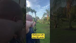 Mathews Lift 33 smacking foam on 90 yard shot mathewsarchery archery bowhunting hunting uv [upl. by Kcam]