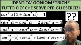 Identità goniometriche Tutto quello che serve per fare gli esercizi [upl. by Pelpel]