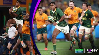 19 year old Canan Moodie scores on Springboks debut against the Wallabies [upl. by Ylil]