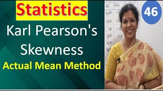 46 Karl Pearsons Skewness  Actual Mean Method from Statistics subject [upl. by Eveam]