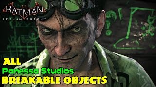 Batman Arkham Knight ★ All Breakable Objects ★ Panessa Studios Location Guide [upl. by Hettie]