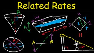 Related Rates  Conical Tank Ladder Angle amp Shadow Problem Circle amp Sphere  Calculus [upl. by Lleral318]