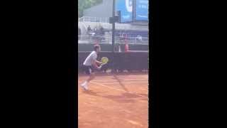 Jerzy Janowicz practicing serve amp forehands HD  Barcelona Open Banc Sabadell 2013 [upl. by Hendrickson]