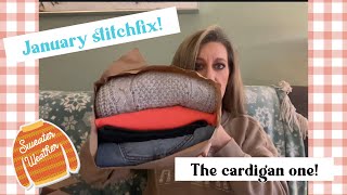 Stitchfix January The cardigan one stitchfix stitchfixunboxing tryon [upl. by Acinod680]