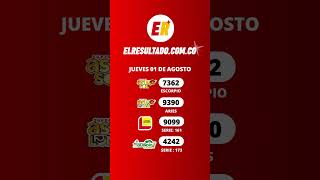 RESULTADO DE LA LOTERIA BOGOTA  LOTERIA QUINDIO Y ASTRO JUEVES 01 DE AGOSTO🤩 Shorts [upl. by Yniffit]