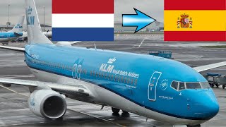 TRIP REPORT  KLM ROYAL DUTCH AIRLINES  NEW CABIN IN BOEING 7378K2ECONOMY  AMSTERDAMBARCELONA [upl. by Fast]