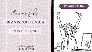 biznispopotnica  Vanja Božič zmagovalka Biznis faks sezone 20232024 [upl. by Ellevehc]