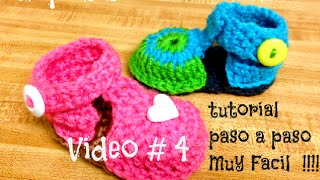 Como Hacer Zapatitos para Bebe Video  4 [upl. by Gnat514]