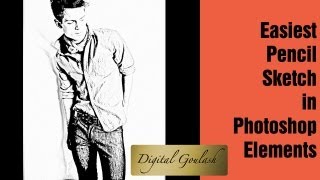 Learn Photoshop Elements  Easiest Pencil Sketch [upl. by Ahsenek710]