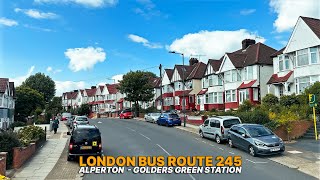 Northwest London Bus Journey Upper deck views aboard Bus Route 245 from Alperton to Golders Green 🚍 [upl. by Fairlie278]