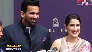 Zaheer Khan amp Sagarika Ghatge Launch Their New Venture Akutee sagarikaghatge zaheerkhan [upl. by Mikes]