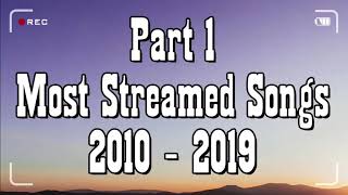 【2010  2019】→ Spotify Top 50 Most Streamed Songs Of The Decade  Part 1 ✘ 1 Hour [upl. by Killy663]