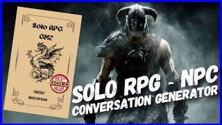 Solo RPG  NPC Conversation Generator  Skyrim Inspiration [upl. by Llenrahs610]