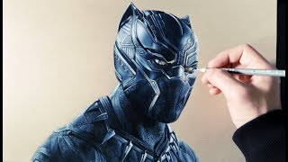 Cómo Dibujar a Black Panther Realista  How to Draw Realist Black Panther English Subtitles CC [upl. by Dustman]