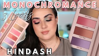 HINDASH MONOCHROMANCE PALETTE REVIEW  3 LOOKS [upl. by Fachan]