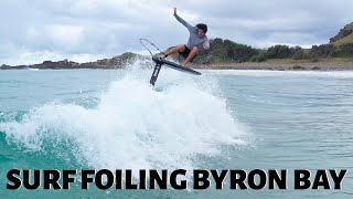 Hydrofoil Wategos Byron Bay  Surf Foil Action [upl. by Ginsberg]