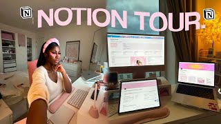 notion mastery 2024 tour 💻 aesthetic study tips amp routine student life with notion pink theme [upl. by Harleigh]