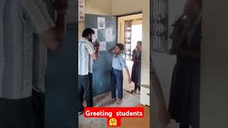 Greeting students ❤️🙏🥹  govt school students shorts ytshorts varg3 primaryschool [upl. by Dnalevets]